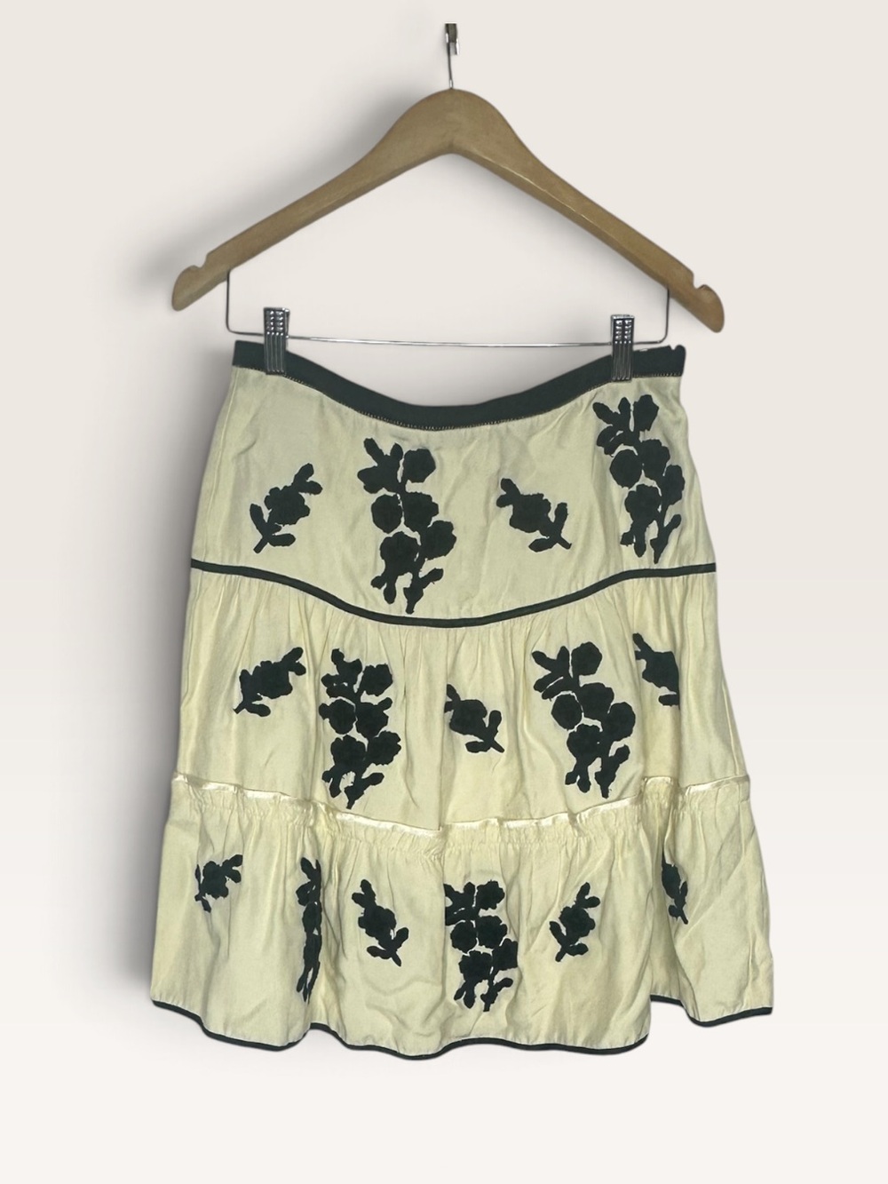 Vintage Y2K Anthropologie Odille Appliqué Circle Skirt 4